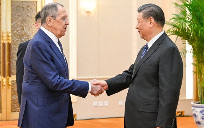 習近平會見俄羅斯外長拉夫羅夫